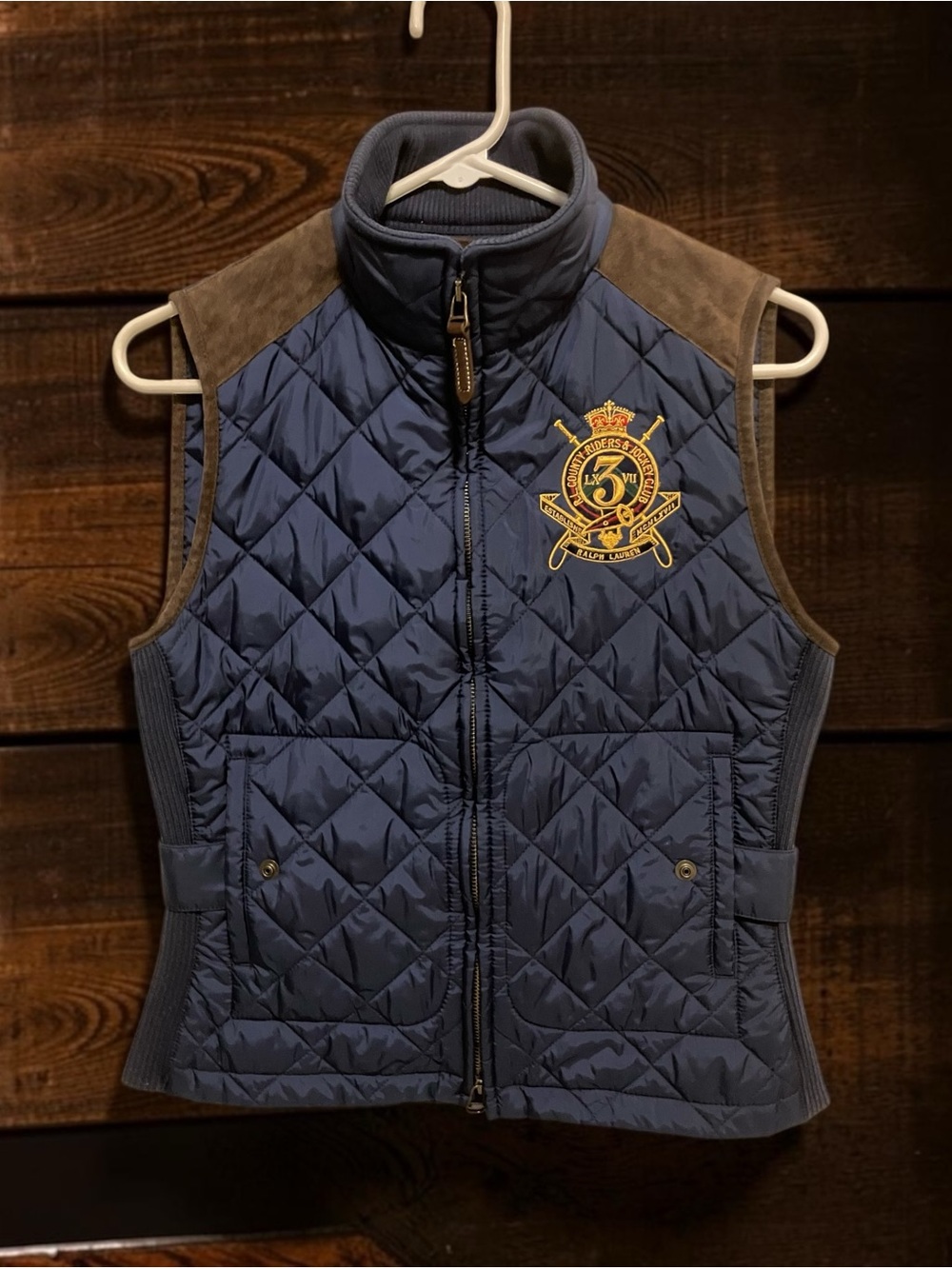 IN EXCELLENT CONDITION! RALPH LAUREN SPORT NAVY QUILTED VEST SIZE M